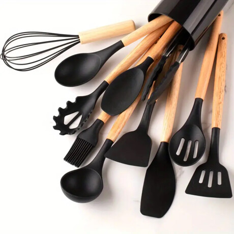 Set de utensillos de cocina 12 accesorios Negro