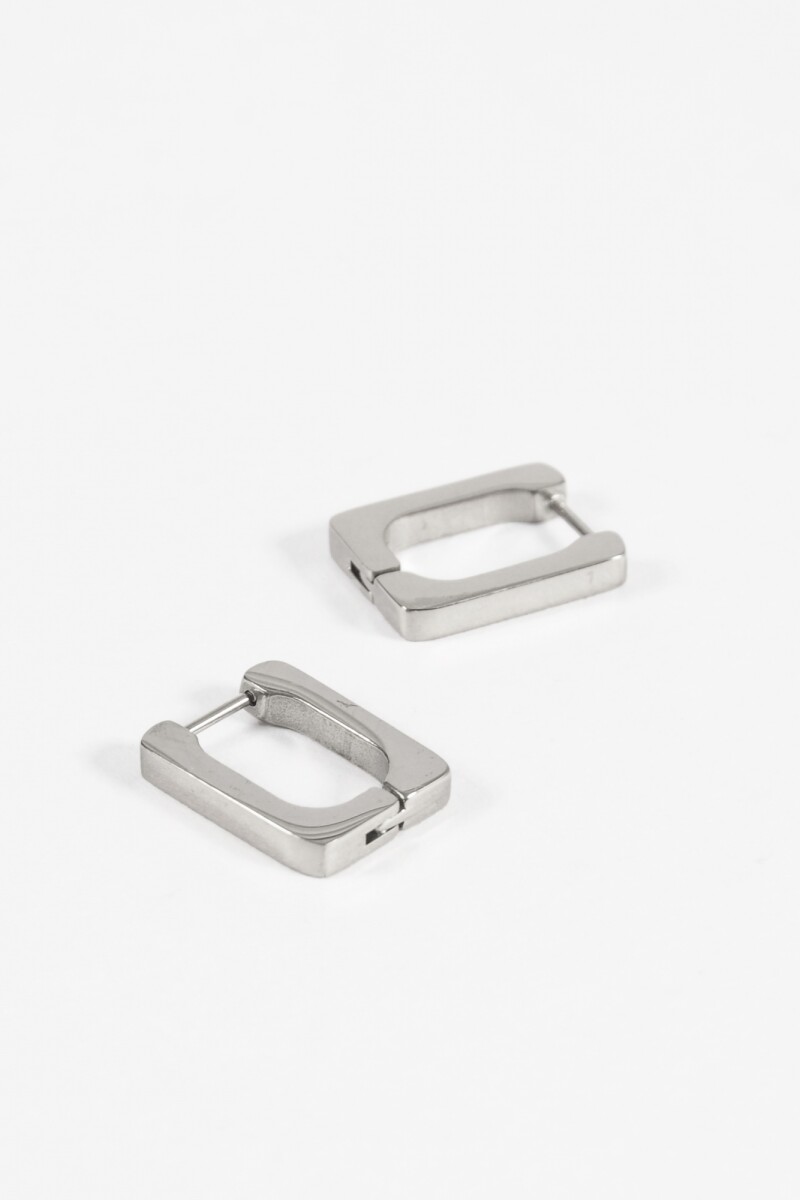 Aros acero cuadrado plateado