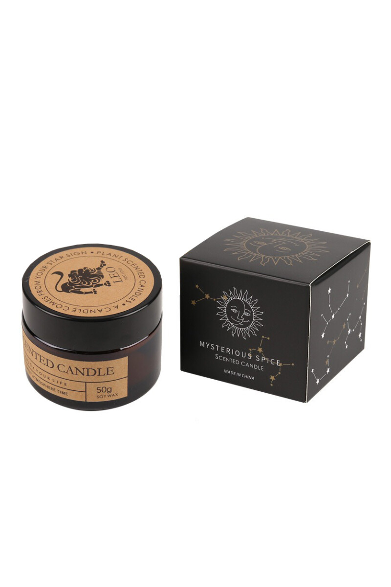 Vela Aromática Del Zodiaco - Leo - Ámbar Y Ébano 