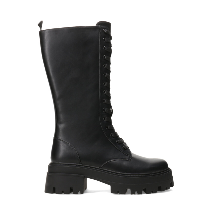 Bota de Mujer Miss Carol TOLLER de caña alta acordonada Negro