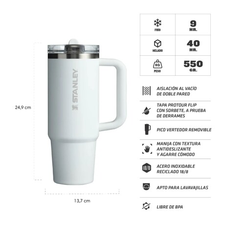 Vaso Stanley Quencher Protour Flip Straw 887ml Frost