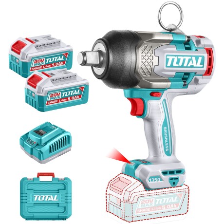 Llave De Impacto Inalámbrica 20v 3/4" 1350Nm - Doble Batería + Maletín Llave De Impacto Inalámbrica 20v 3/4" 1350Nm - Doble Batería + Maletín