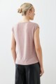Blusa lurex escote V rosa