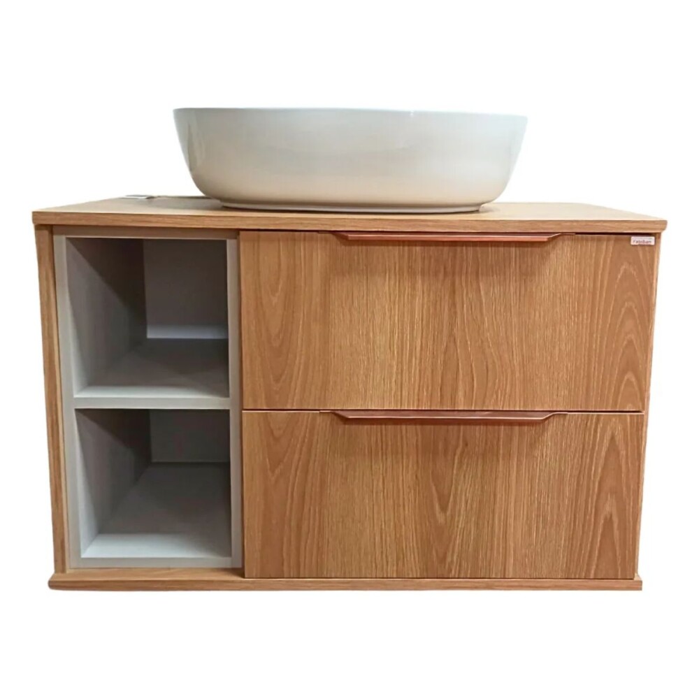 Mueble de baño suspendido Livia 78cm catedral con bacha de loza Mueble De Baño Suspendido Livia 78cm Catedral Con Bacha De Loza