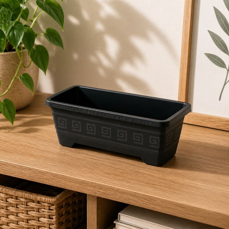 MACETA JARDINERA RECTANGULAR 350ML NEGRO MACETA JARDINERA RECTANGULAR 350ML NEGRO