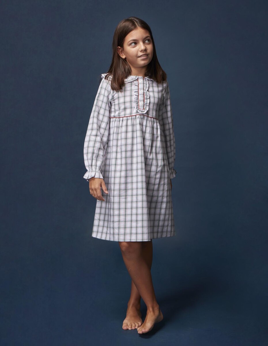 Camison De Cuadros Con Vivo - Verde Suave 