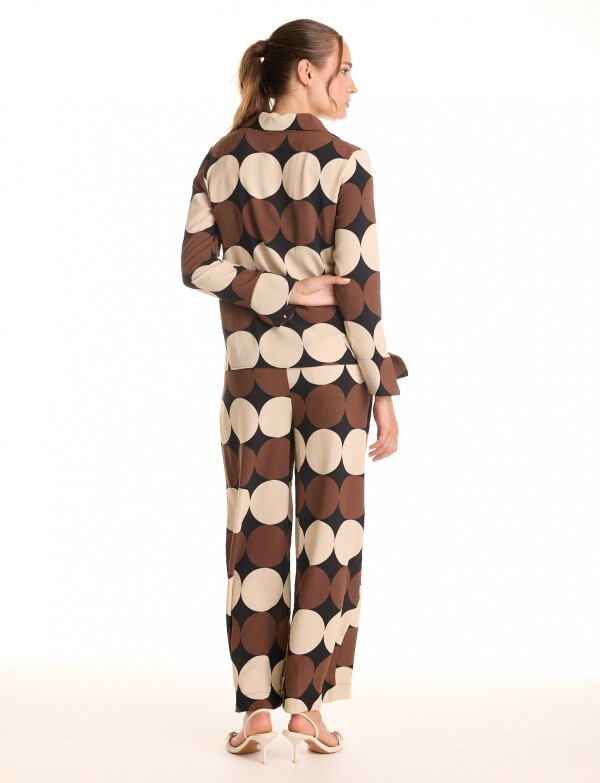 Conjunto Camisa Nudo & Pantalón Wide Leg MARRON/MULTI