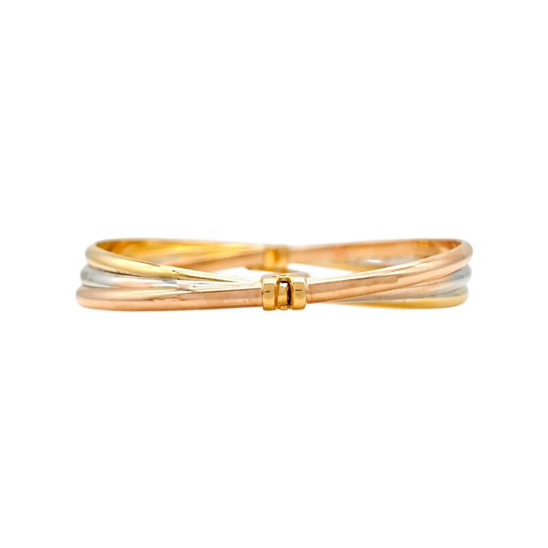 Brazalete Pulsera Tres Aros-Oro Bajo-Sin Piedra-BR8000 Sinpiedra