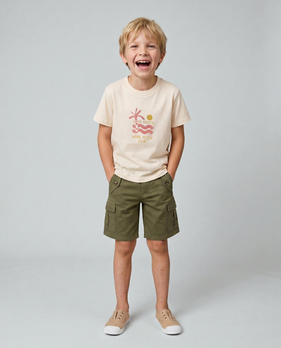 Pantalon Corto Cargo - Piedra 