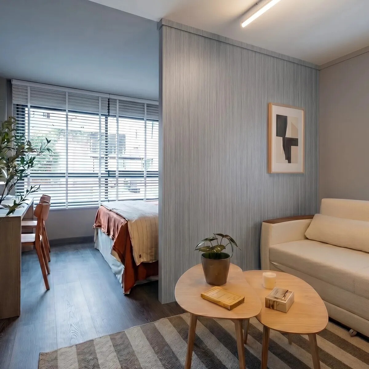 Panel Divisor Separador Ambientes 2,4 x 2,90m + 2 Rieles 3m - Gris 1 