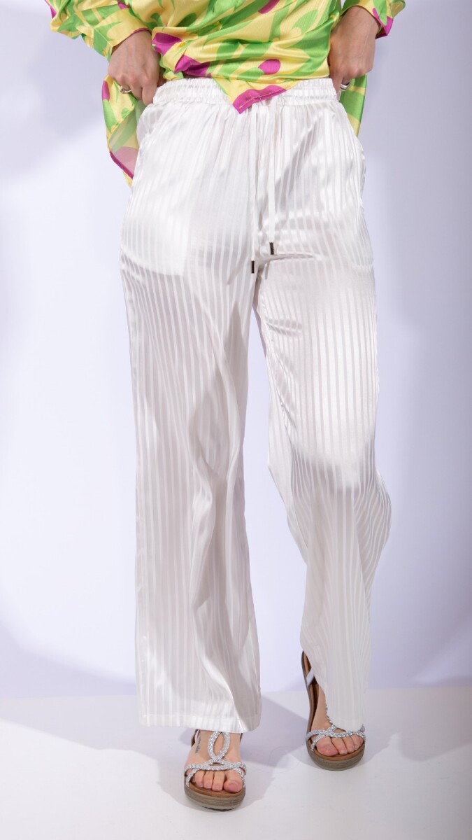 Pantalón set rayas - Blanco 