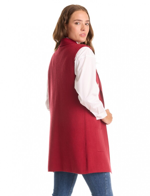 Chaleco Botones ROJO OSCURO