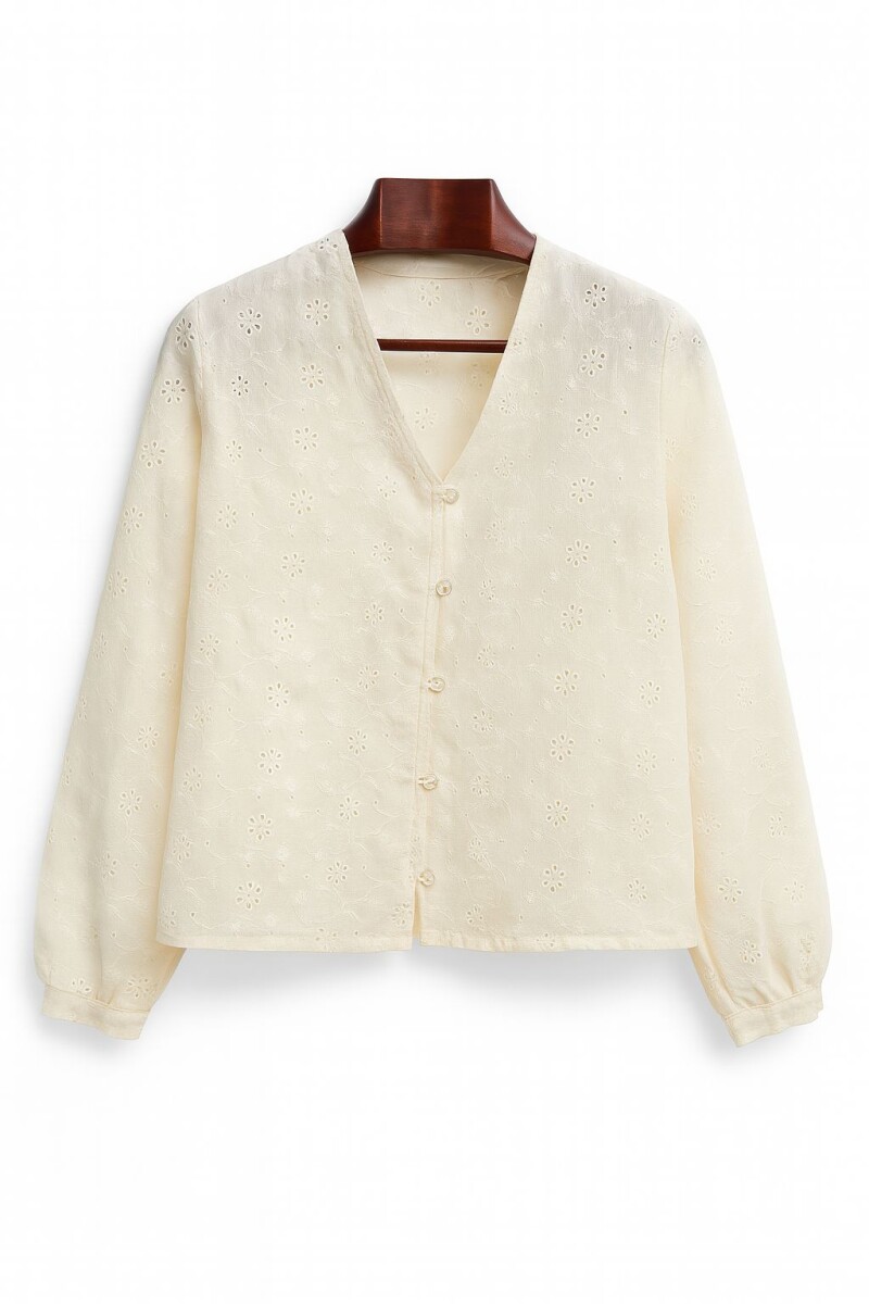 Blusa de Lino Bordado - Crudo 
