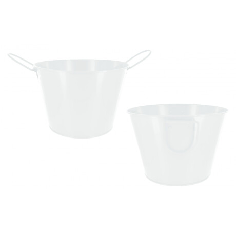 Balde / Hielera De Metal Para Botellas Con Asas Blanco 24x15.5cm Balde / Hielera De Metal Para Botellas Con Asas Blanco 24x15.5cm