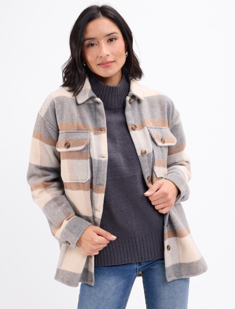 Sobrecamisa franela GRIS CLARO