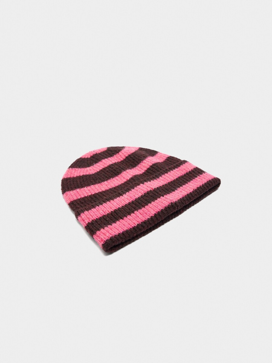 Gorro De Rayas Con Dobladillo multicolor