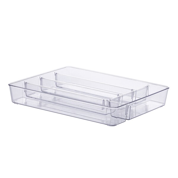 ORGANIZADOR DIAMOND CON DIVISORIAS 36X28X5 CMS CRISTAL TRANSPARENTE
