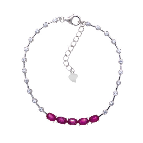 Pulsera de Plata rodinada y Rubí Pulsera de Plata rodinada y Rubí