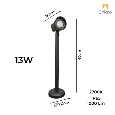 Caminero poste led de jardín móvil 60cm 13W Caminero poste led de jardín móvil 60cm 13W