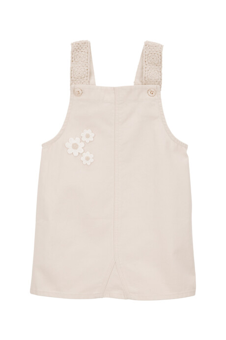 Enterito corto de sarga, con bordado Sin color