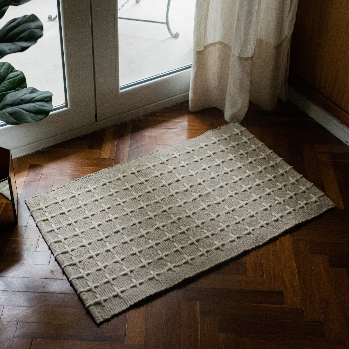 Alfombra algodón Cruces 50x80cm - Beige 