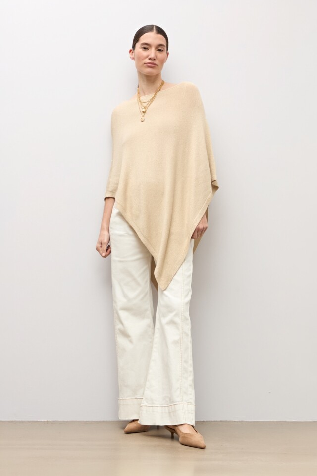 Capa tejida lurex beige