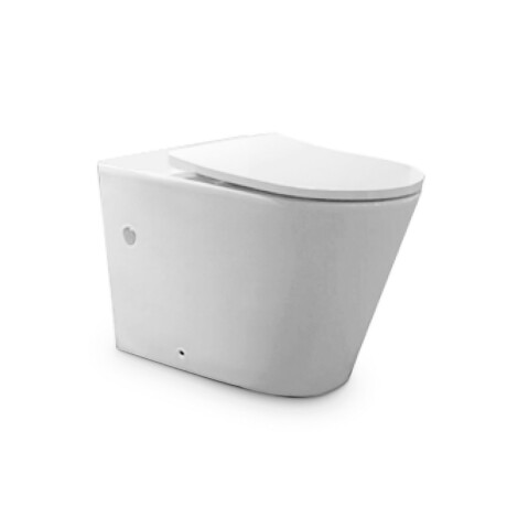 INODORO BLANCO CON TAPA CIERRE SUAVE PARA CISTERNA MOCHILA,DESCARGA 25CM,AQUALIA MODELO AMARO BLANCO