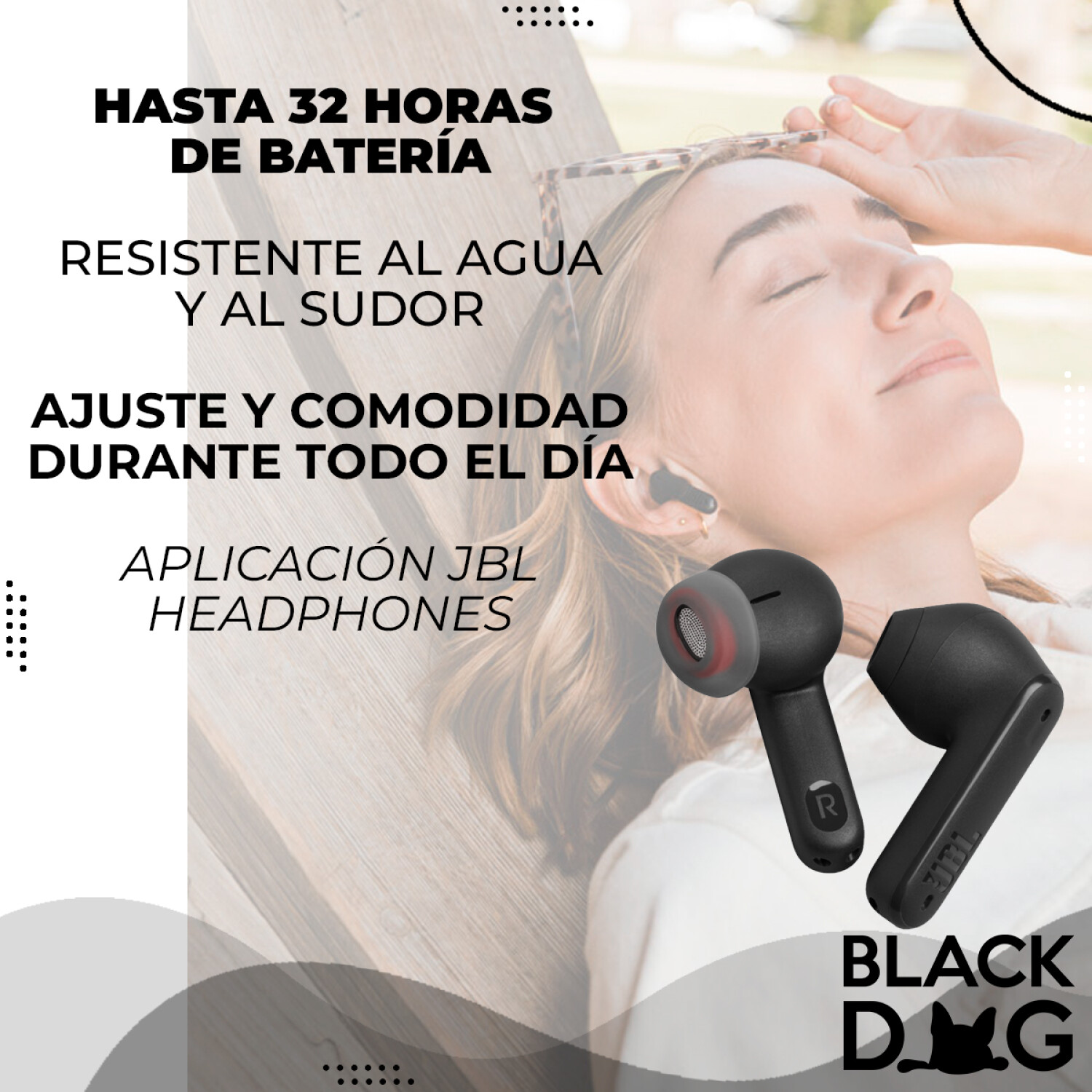 Auriculares Jbl Tune Flex - Negro — Black Dog