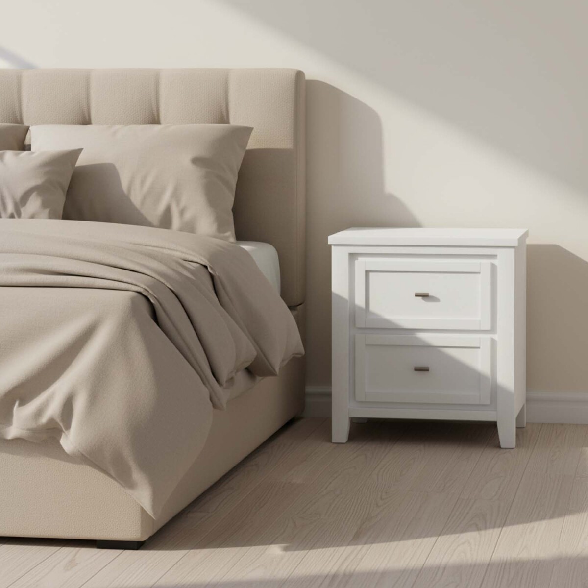 MESA DE LUZ - MADERA-DE-MANGO BLANCO MILAN 