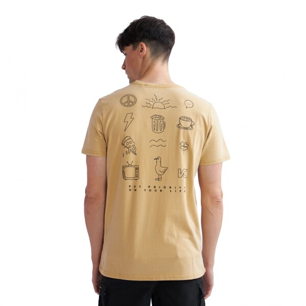Remera de Hombre KristoBelga SANTIAGO Marrón Camel