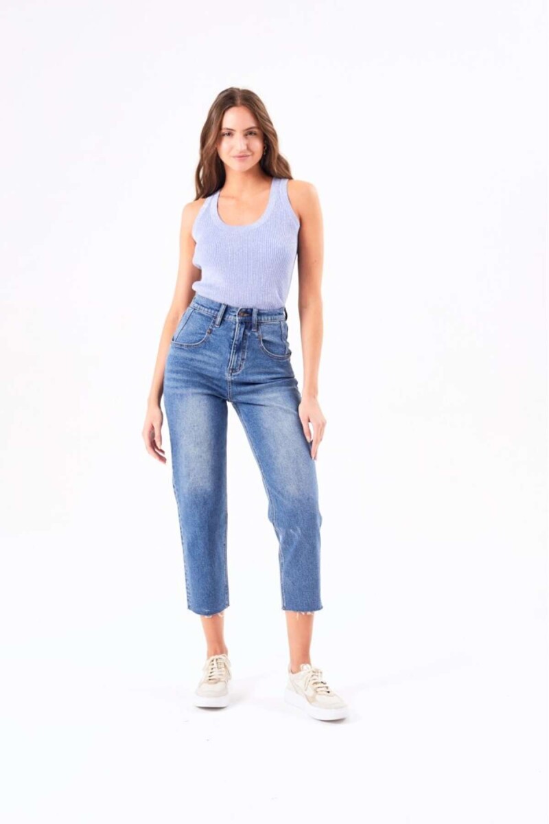 Top Metalizado - Celeste 