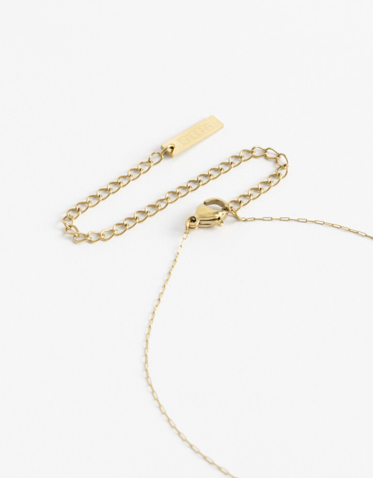 Cadena Corta con Dije Piedras Cadena Acero Healing Rituals Amazonita - Azul Oscuro