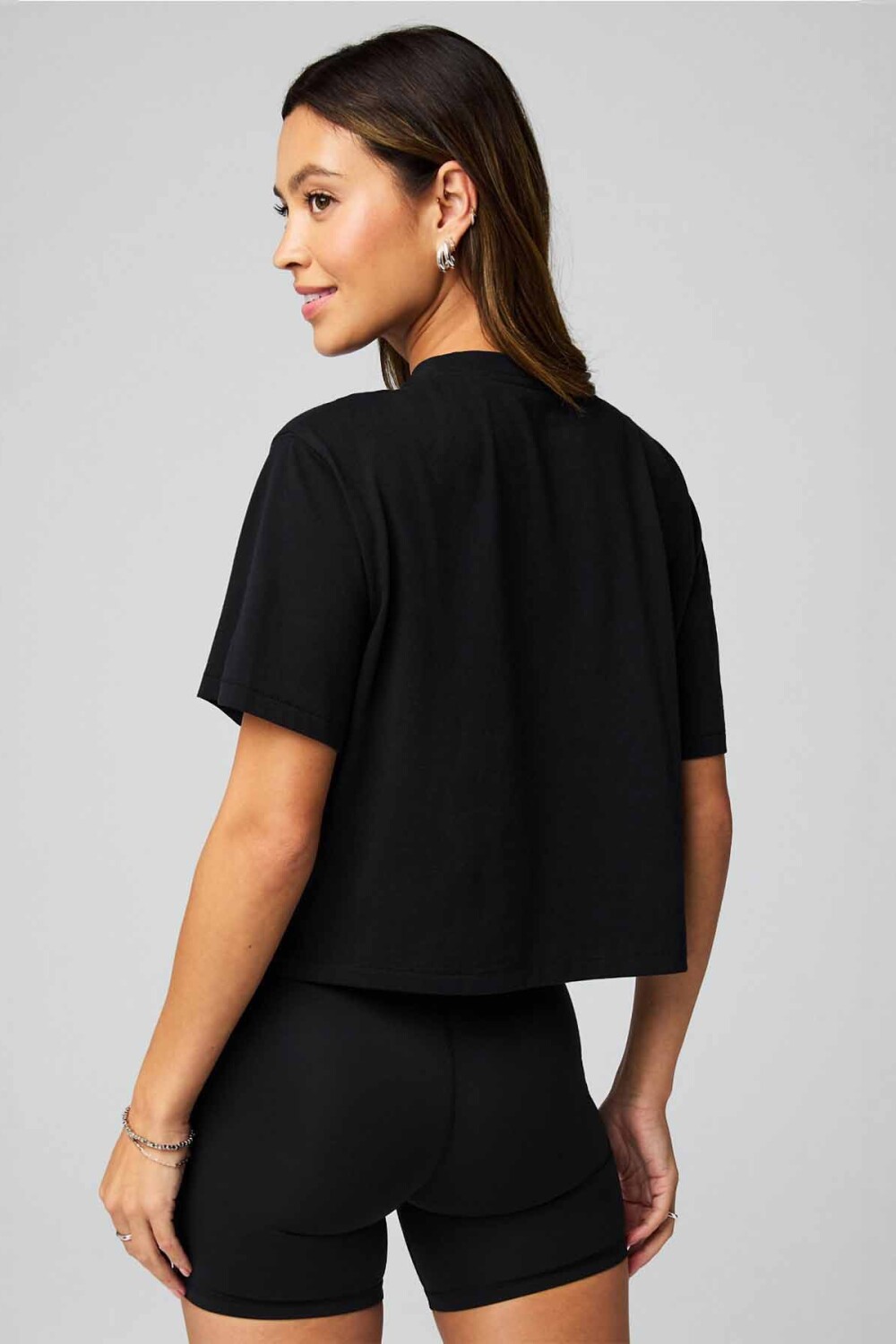 Top Training 100% Cotton Boxy Tee Mujer Black
