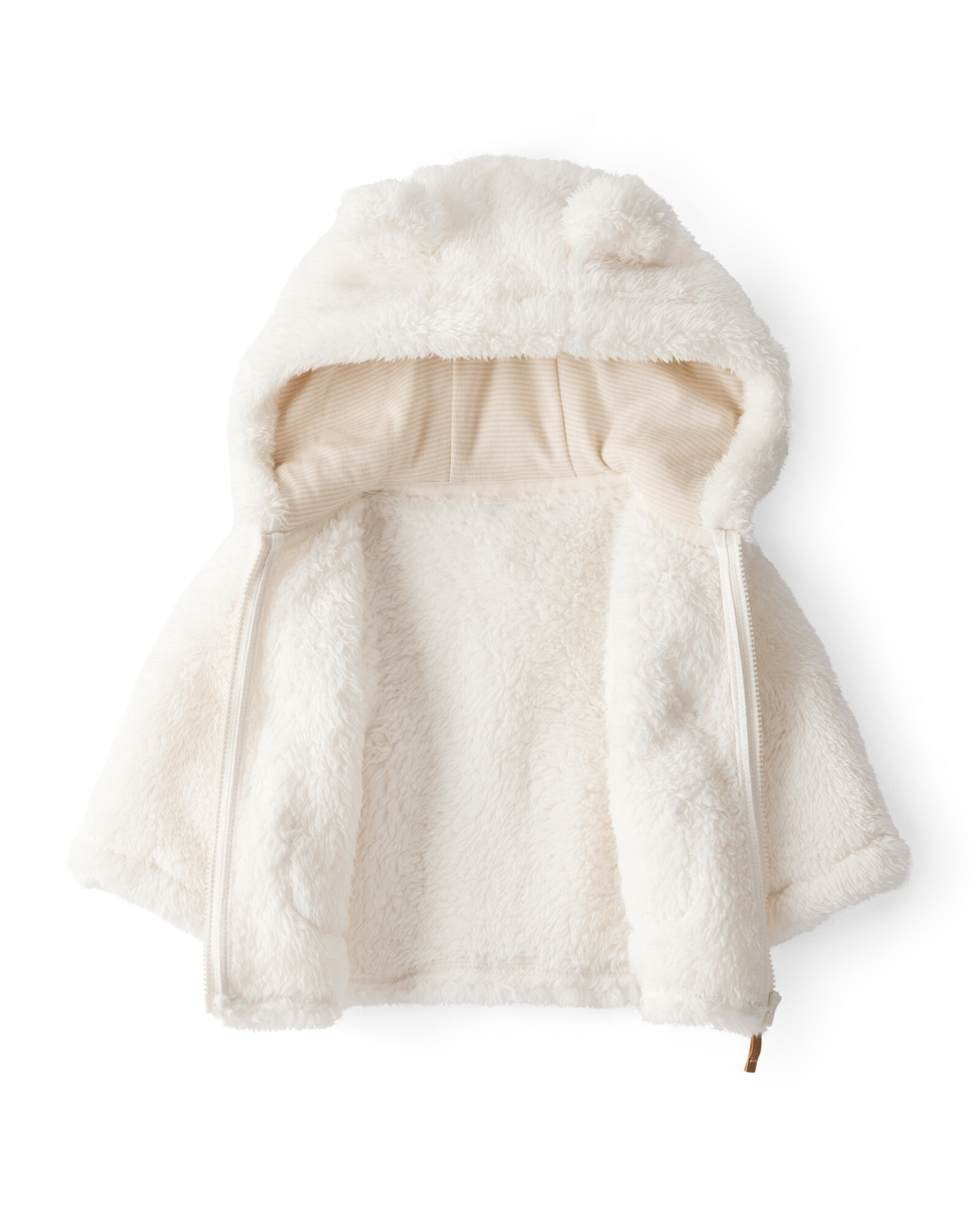 Campera de sherpa, con capucha, blanca Campera de sherpa, con capucha, blanca