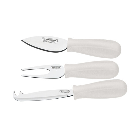Juego de 3 utensilios color blanco para queso, PLENUS -TRAMONTINA TN9723