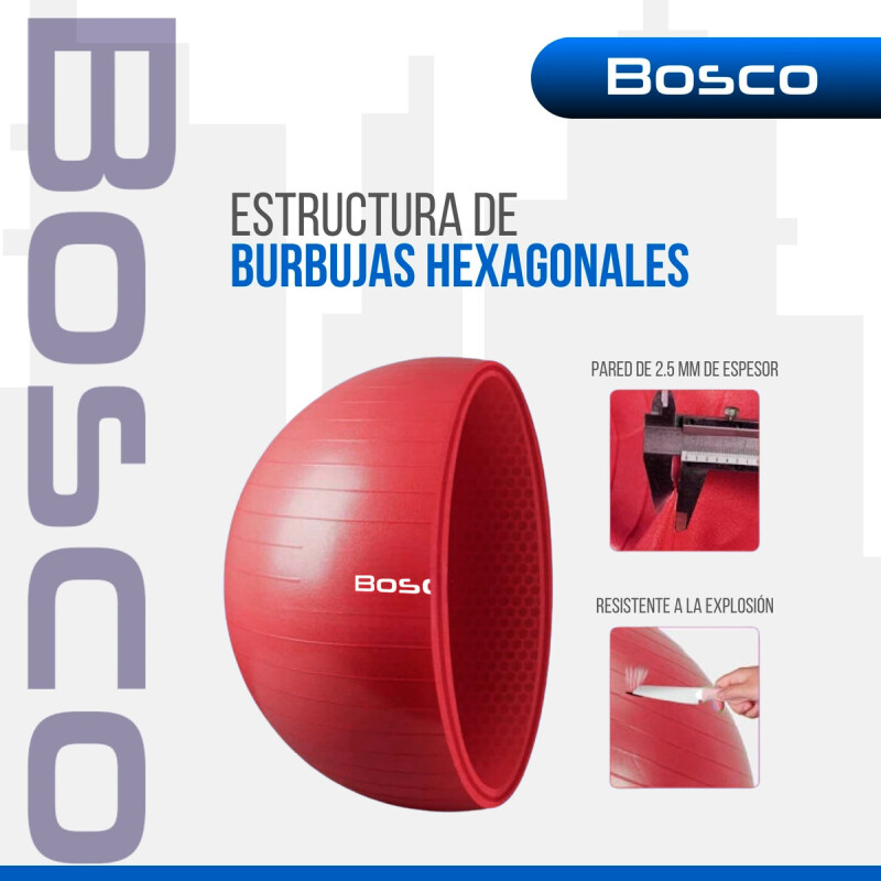 Pelota 65 Cm Pilates Yoga Bosco Gimnasia + Inflador De Pie Rojo