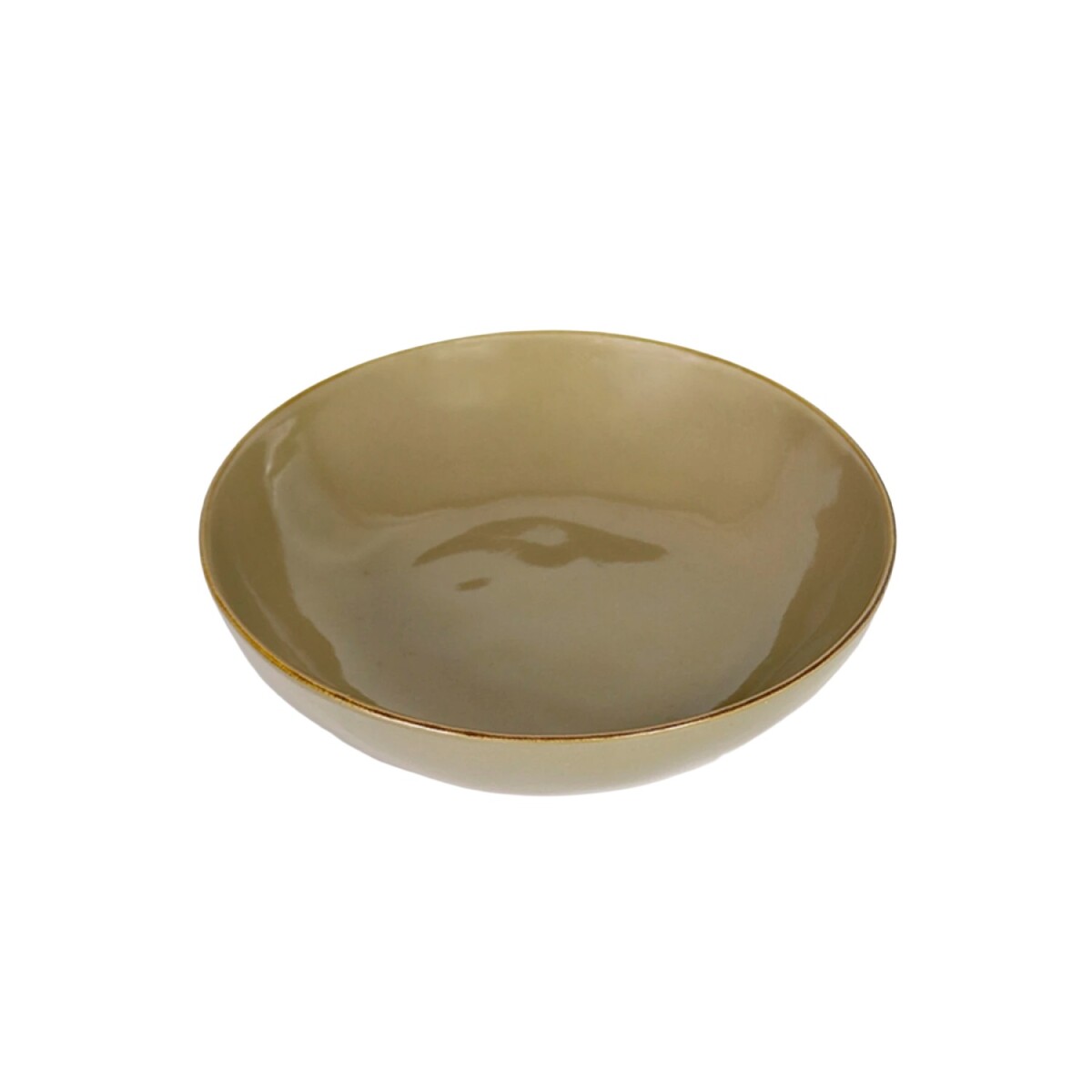 PLATO HONDO CERAMICA BEIGE 21X5.5CM 