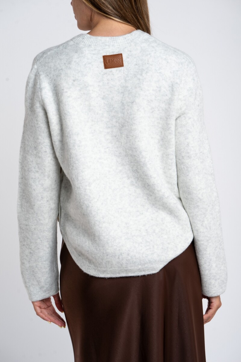 Sweater Botones Gris Melange