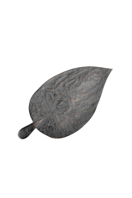 ADORNOS CENTRO DE MESA LEAF DAUN BLACK 41X20X3H CM