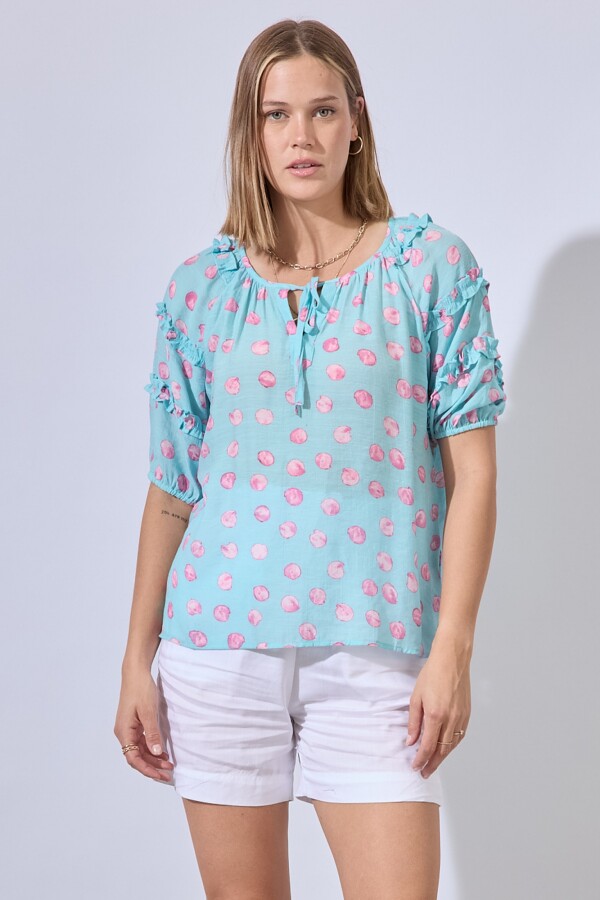 Blusa Gasa Print CELESTE/MULTI