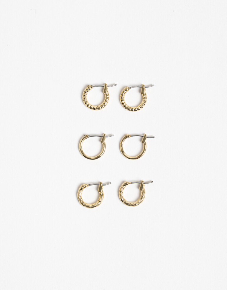 Aros Argollas Set Metal Argolla Set Metal Delicado - Dorado