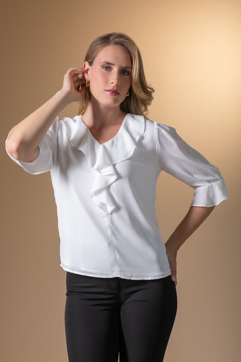 Blusa escote V. NATURAL