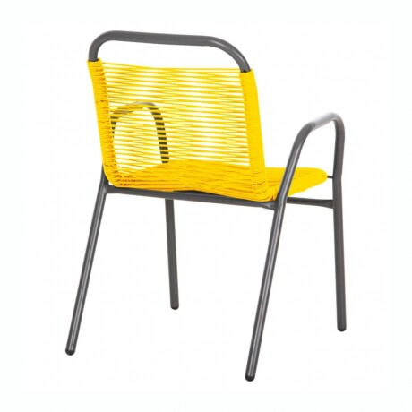 SILLA RATTAN SC-018R Silla De Jardín RUSTICO SC-018R Símil Rattan Estructura De Acero - Amrilla