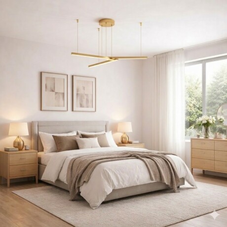 Colgante Led lineal 3 barras 30W Dimerizable DORADA