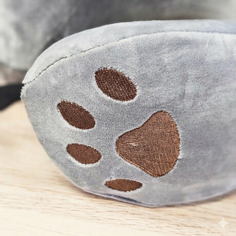 Almohada de viaje huellita gato Gris