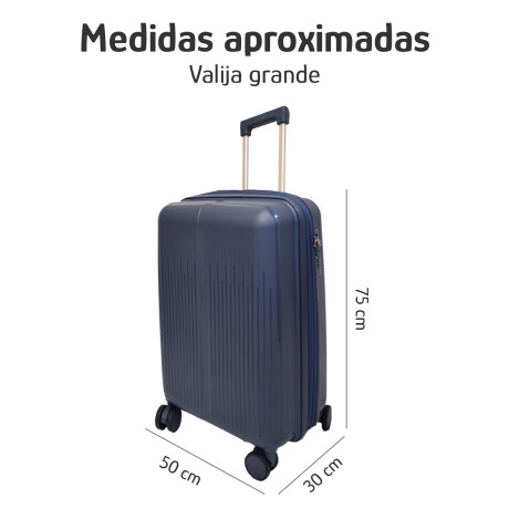 Set Valija Grande Rígida + Almohadón Cervical Memoria Azul Azul