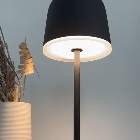 Portátil LED inalámbrica negra p/exterior cálida EG0496