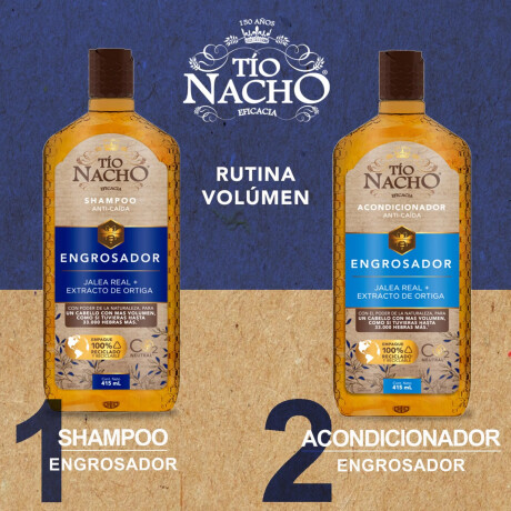 Pack Shampoo + Acondicionador Tio Nacho 415ml ENGROSADOR
