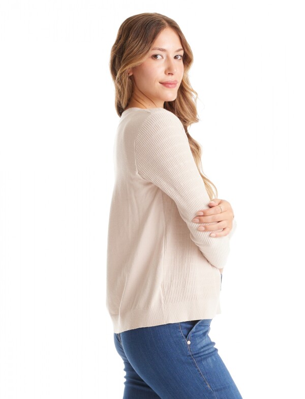Cardigan Textura BEIGE CLARO