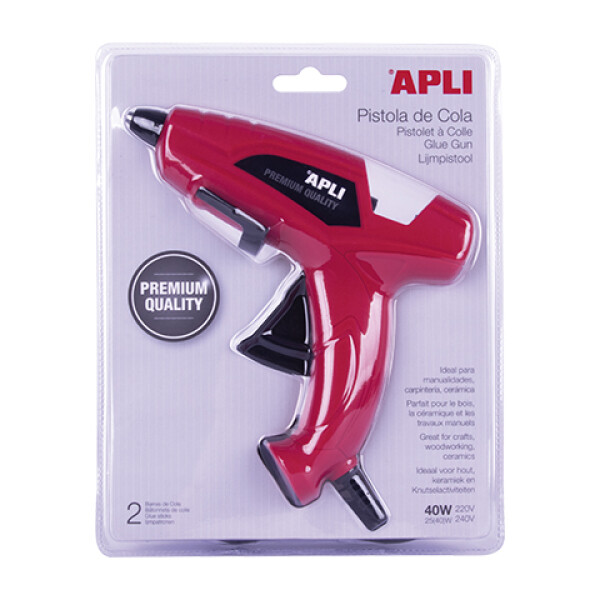 Pistola de silicona premium Apli 40 W + 2 barras Única